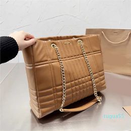 Classic Designer Tote Bag Women Chain Brown Totes Lady Fashion Shopping Bags Leather All-match Black Womens Street