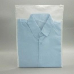 100X Zip lock Zipper Top frosted plastic bags for clothing T-Shirt Skirt retail packaging storage bag Customised printing Y0712251A