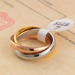 18K Gold Plated Band Rings Fashion Titanium Steel Gold Silver South American Gift Paty Anniversary Gold Fillde Plated Men Women Je268d
