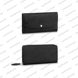 M61867 Designer erforated perforations women men ZIPPY IRIS WALLET emblematic canvas real Cowhide-leather cash card coin purse bag203q