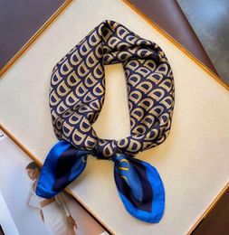 23Style 7070cm Designer Letters Print Floral Imitate Silk Scarf Headband for Women Fashion Long Handle Bag Scarves Paris Shoulder6006446