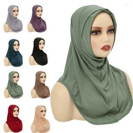 Ethnic Clothing One Piece Amira Hijab Muslim Women Solid Head Scarf Wrap Shawl Pull On Ready To Wear Hijabs Islamic Niab Nikab Instant