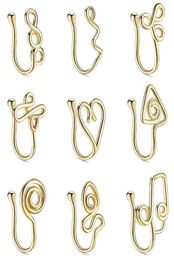 Fake Nose Rings Septum Jewellery GoldSilver Nose Cuff Non Piercing Clip On Faux Ring For Women Men1266709