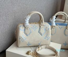Bag Mini Pillow Bags Handbag Designer Bags Boston Purse Fashion Blue Print