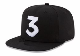 2017 Popular chance the rapper 3 Hat Cap Black Letter Embroidery Baseball Cap Hip Hop Streetwear Strapback Snapback Sun Hat Bone9251053