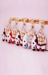 Drip Oil Alloy Car Keychain Keyring Car Accessories Cute Animal Elephant Key Chain Ring Holder For Women Bag Accessories3585380