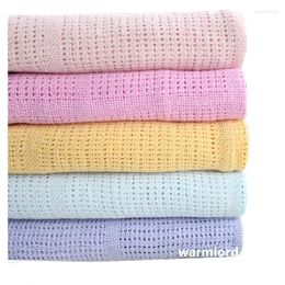 Blankets 90X120cm Super Soft Cotton Crochet Hole Thin Summer Wrap Baby Knitted Blanket Toddler Kids Back Seat Cover Deken Crib