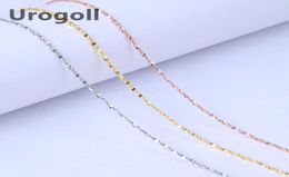 Noble Women Sterling Silver Chain Jewellery Genuine Pure 925 Silver Chains Necklaces For Girl Star Rose Gold Necklace Link Chain5618948