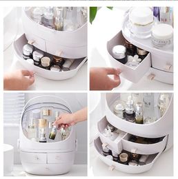 Storage Boxes Bins Cosmetic Box Organization Desktop Dustproof Household Lipstick Large Capacity Dressing Table Skincare Product Rack Otucy