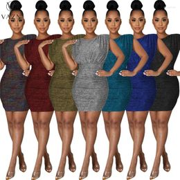 Party Dresses VAZN 2023 Top Quality Sexy Club Young Solid Style Little Chap Round Neck Tank Sleeve Backless High Waist Women Pencil Dress