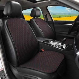 Seat Cushions Universal Car Seat Cover Protector Auto Flax Front Back Rear Backrest Linen Seat Cushion Pad Automotive Interior Truck Suv VanL231226