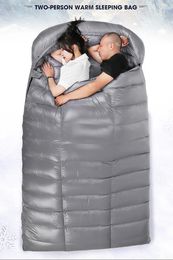 2 Person White Goose Down Filled Camping Or Home Sleeping Bag Thin Suitable For Warm Weather Size 220 X 130cm Large Space 231225