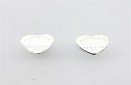Ladies S925 Sterling Silver Classic HeartShaped Silver Earrings Studs Jewellery Lovers Sweet Romantic Holiday Anniversary Gift 22012052226