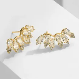 Stud Earrings UILZ Luxury Minimalist Wing Drop Shaped White Zirconia For Women Fashion Daily Wearable Accessories