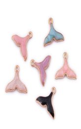 300pcs 1318mm 5 color gold alloy enamel whale tail charms pendant for bracelet necklace diy jewelry ACH00099961133