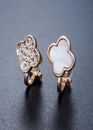 fashion clover design clip earings for non pierced ears jewelry wedding party accessories with cubic zirconia6599808