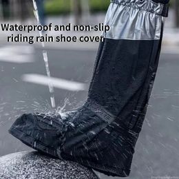 Cycling Rain Boots Cover Unisex Waterproof Non-slip Thickened Wear-resistant High Leg Snap Elastic Belt Outdoor Rain Boots 231226