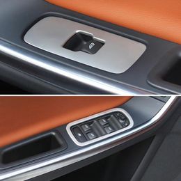 Accessories Stainless Steel Window Lift Button Frame Trim For Volvo XC60 S60 V60 Car Door Armrest Decor Panel Auto Styling