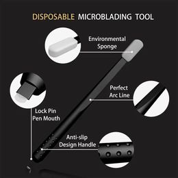Machine 10pcs Microblading Manual Disposable Pen with Needles Eyebrow Tattoo Permanent Makeup 18 U Shape Needles Blades