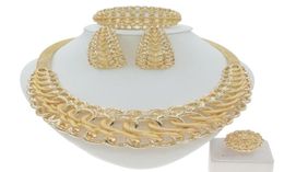 Earrings Necklace Bracelet Earring Ring Accessories Italian Brazilian Gold Plated Jewellery Wedding Party Dubai Sets5276064
