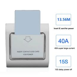 el Energy Saving Switch High Frequency 13 56M 110V 220V 40A IC Card Power Off 15s Delay 231226