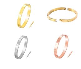 3 colors designer bracelets luxury jewelry bangle bracelet 4 diamons titanium steel Screw Screwdriver charms for women and men ban3698944