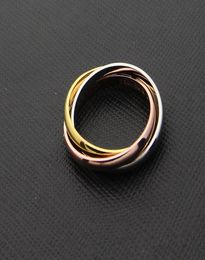 New stylish stainless steel Tricolor Three in one seamless Rings Mixed Yellow GoldRose goldSilver Metal colors Titanium Lover8398504