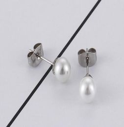 Women El Oso Pendien stud No Fade Brand Jewelry Original Design Fashion Stainless Steel Panda Pearl Jewelry Stud Earrings4705043