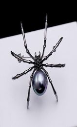 2019 fashion personality exaggerated black spider zircon brooch highend funny personality female brooch fashion creative pin wome6496470
