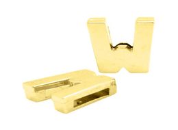 8MM Gold Plain Slide Letters UZ Can Choose Each Letters 20 pcslot Fit DIY Wristband Bracelet LSSL378321178