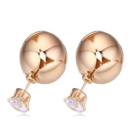 Earrings Jewelry Women Fashion Exquisite High Quality Zircon 18K Gold Plated Balls Stud Earrings Whole TER0292257044