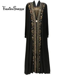 Clothing free shipping Muslim black abaya islamic clothing for women embroidery rhinestone dubai kaftan robe dress turkish abaya D253