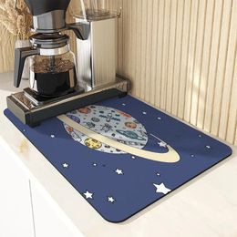 Table Mats Super Absorbent Antiskid Large Kitchen Mat Space Elements Drying Quick Dry Bathroom Drain Pad Tableware
