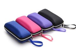 4 color pressureproof sunglasses case zipper crush resistance small glasses Protection box portable with lanyard wa32733132329