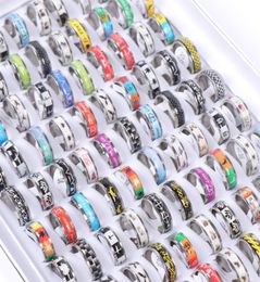 Mens Fashion Multicolor Sticker Stainless Steel Band Rings Animal Love crown Friend Mix Style Jewellery Rings For Women9911597