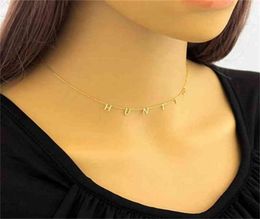 Personalized Custom Made Any Nameplate Dainty 18k Gold Plated Initial Alphabet Letter Pendant Dangle Name Necklace21979877811612