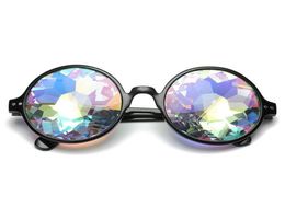 2021 Round Kaleidoscope Glasses Rave Festival Men Women Kids Brand Designer Holographic Crystal Party Club Cool Sunglasses Retro7764804