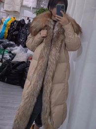 Large Fox Fur Collar 90% White Goose Down Jacket Winter Women's Thickened Coats X-long Luxury Outerwear Female Streetwear 231226