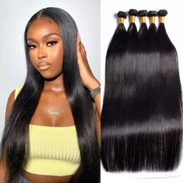 Wefts 30 Inch Bundles Straight Human Hair Extension 100% Human Hair Bundles 24 26 Inch Hair Weave Bundles Brazilian Remy Hair