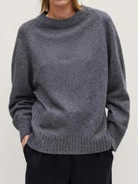 Women's Sweaters O-Neck Long Sleeve Pullover Knitted Tops Wool Cape Knitwear Pure Color Autumn 2023