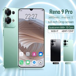 Cross-Border New Arrival 2023 Mobile Phone Reno9 Pro 6.8-Inch Large Screen 5 Million Pixels 2 16 Memory Android 8.1 Smartphone