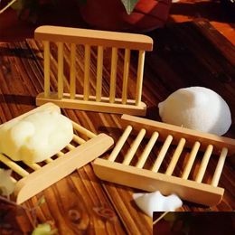 Other Bar Products Natural Wood Soap Tray Holder Dish Storage Bath Shower Plate Home Bathroom Wash Holders Fy4639 Ss0504 Drop Delivery Otdow