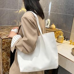 Bags Solid Designer PU Leather Handbags Female Large Capacity Totes Women's Shopping Bag Big Purses Casual Summer White Shoulder Bags