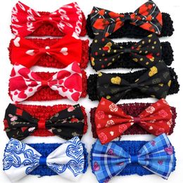 Dog Apparel 30/50pcs Valentine's Day Dogs Pet Accessories Small Middle Large Bowtie With Elastic Band Collar For Holiday Bow