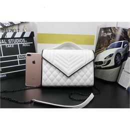 24SS Designer Yls Bag Fashion Women's Bag Ys New Single Shoulder Cross V-shaped Chain Bag Cover Color Contrast White