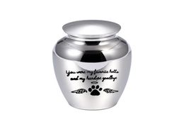 70x45MM Angel wings cremation urn for pet ashes pendant dog paw print aluminum alloy ashes holder keepsake You were my favorite h1871012