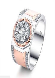 Victoria Wieck Handmade Fashion Jewelry 925 Sterling SilverRose Gold Fill Separate Color White Topaz CZ Diamond Party Male Band R5468432