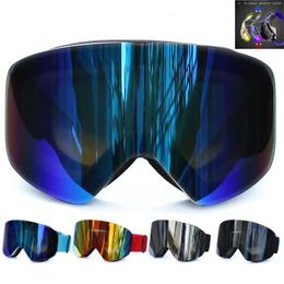 Magnetic Ski Goggles Double Layer Polarized Lens Skiing Anti fog UV400 Snowboard Men Women Glasses Eyewear 231226