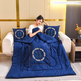 Embroidery Car Cushion and Quilt Dual-Use Cars Cushion Office Lunch Break Airable Cover Sofa Cushion Nap Pillow Blanket Simple