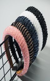 Full Crystal Headband Hair Accessories Hairbands Sparkly Padded Rhinestones Headbands Headdress for Women Ladies Wedding Party Jew2220107